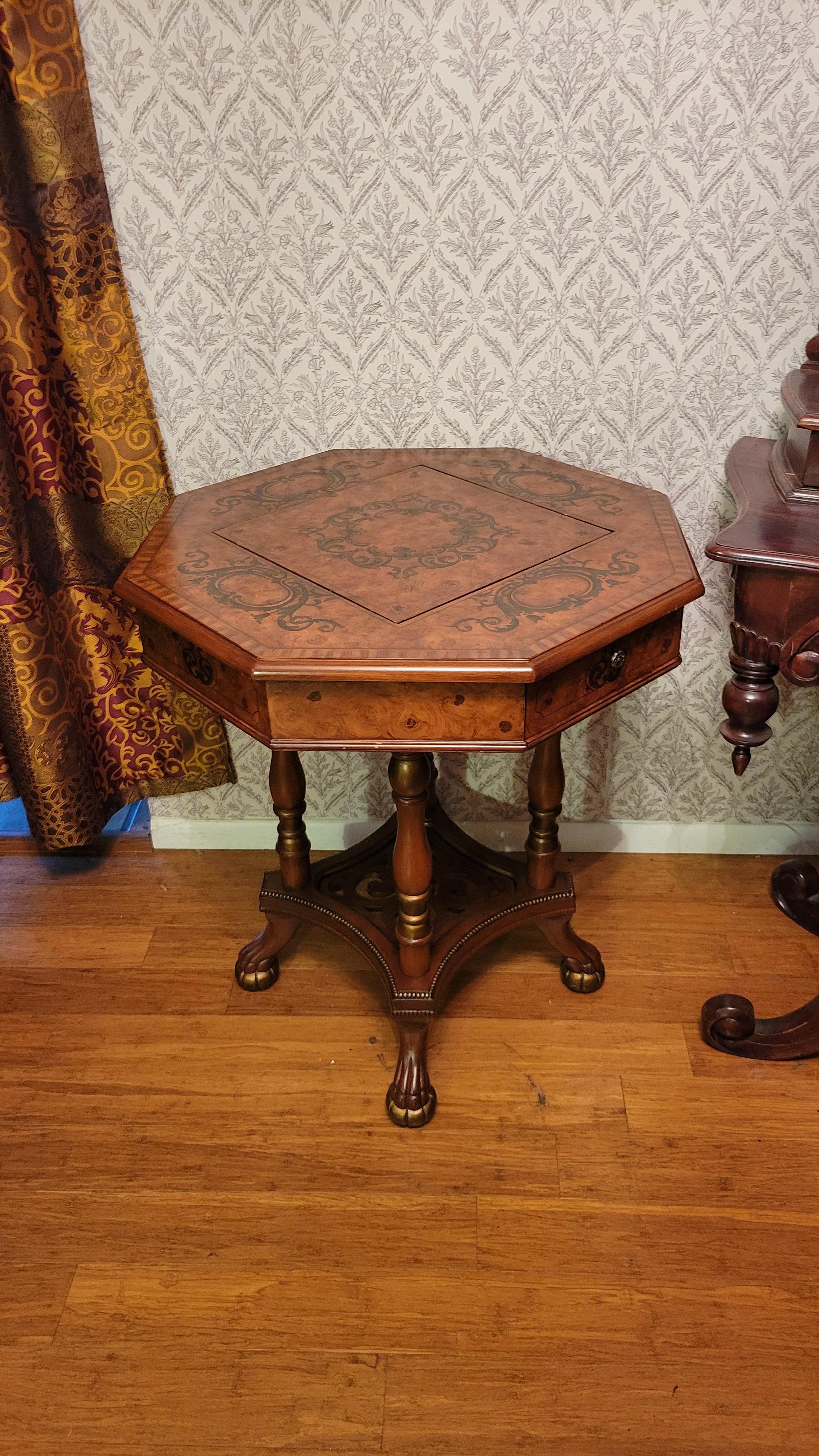 Table de jeu d'échecs et de backgammon vintage en Wood Wood avec (2) tiroirs en vente 6