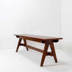 Vintage Solid Wood Coffee table with compas