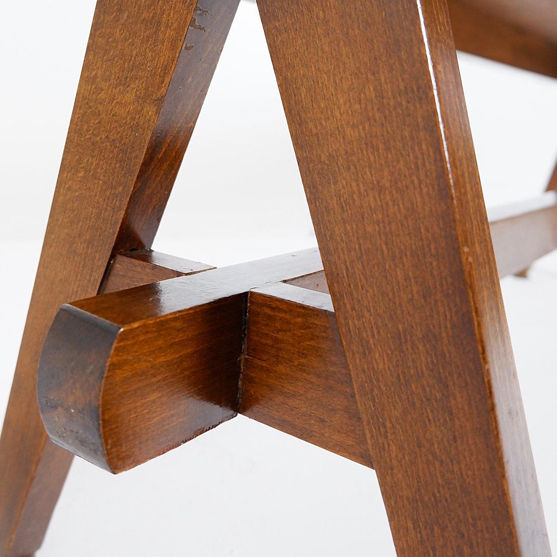 Vintage Massivholz Couchtisch mit Kompass (Moderne der Mitte des Jahrhunderts) im Angebot