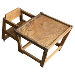 Vintage Solid Wood Convertable High Low Chair