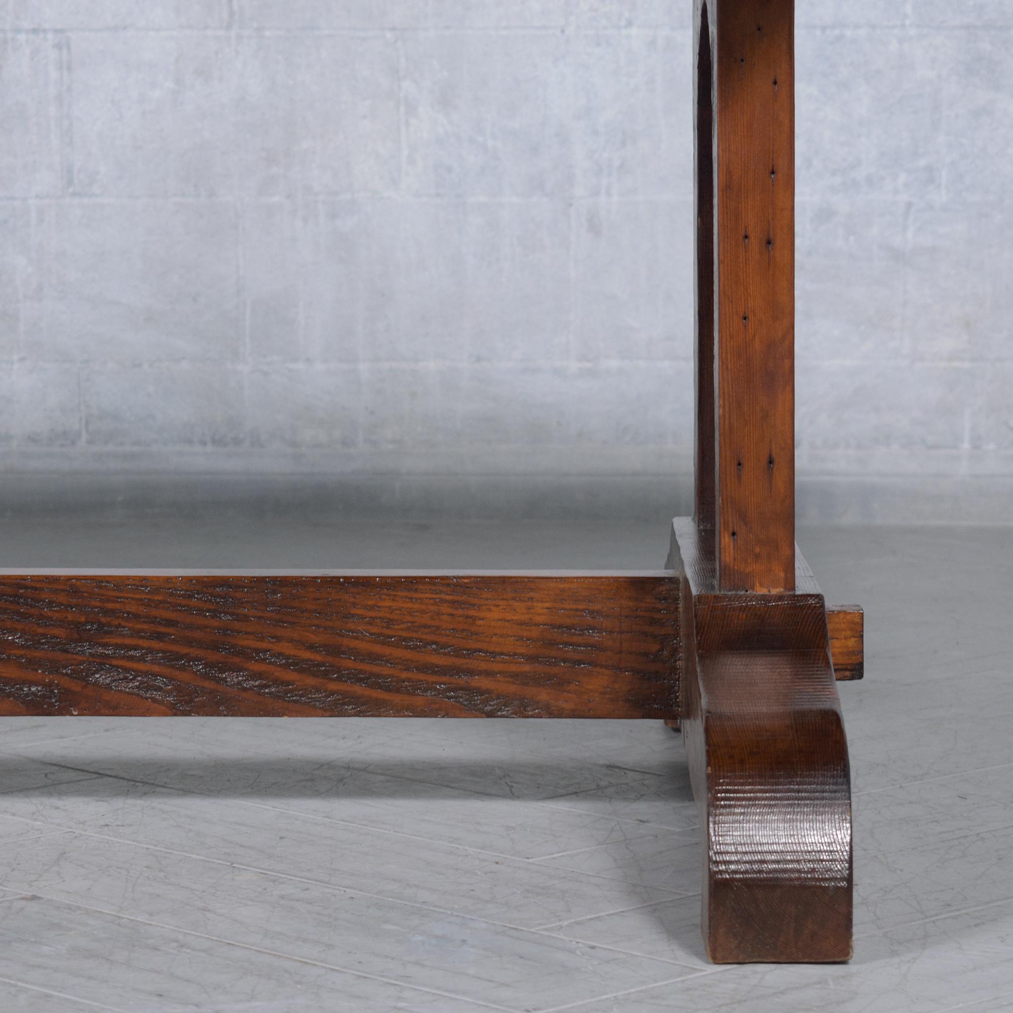 Vintage Solid Wood Dining Table: Classic Craftsmanship Meets Modern Elegance For Sale 1