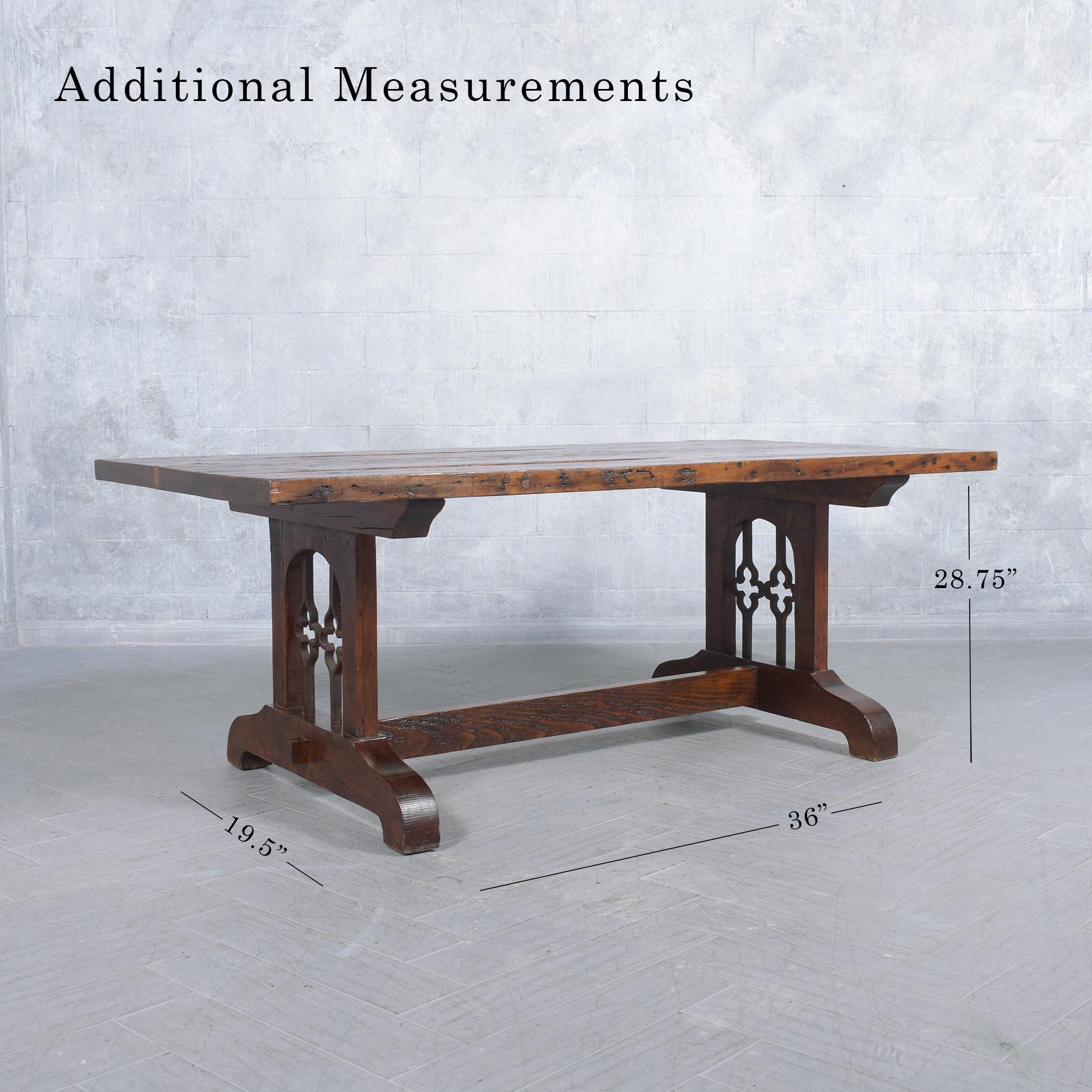 Vintage Solid Wood Dining Table: Classic Craftsmanship Meets Modern Elegance For Sale 2