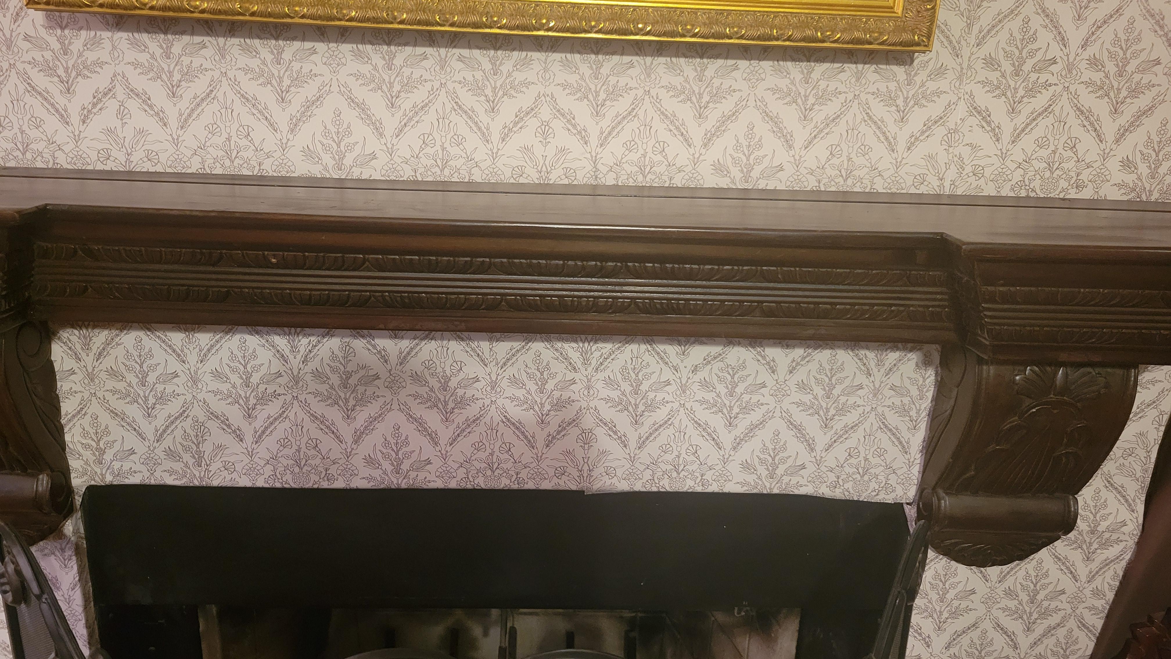 Repisa de chimenea vintage de madera maciza - 64