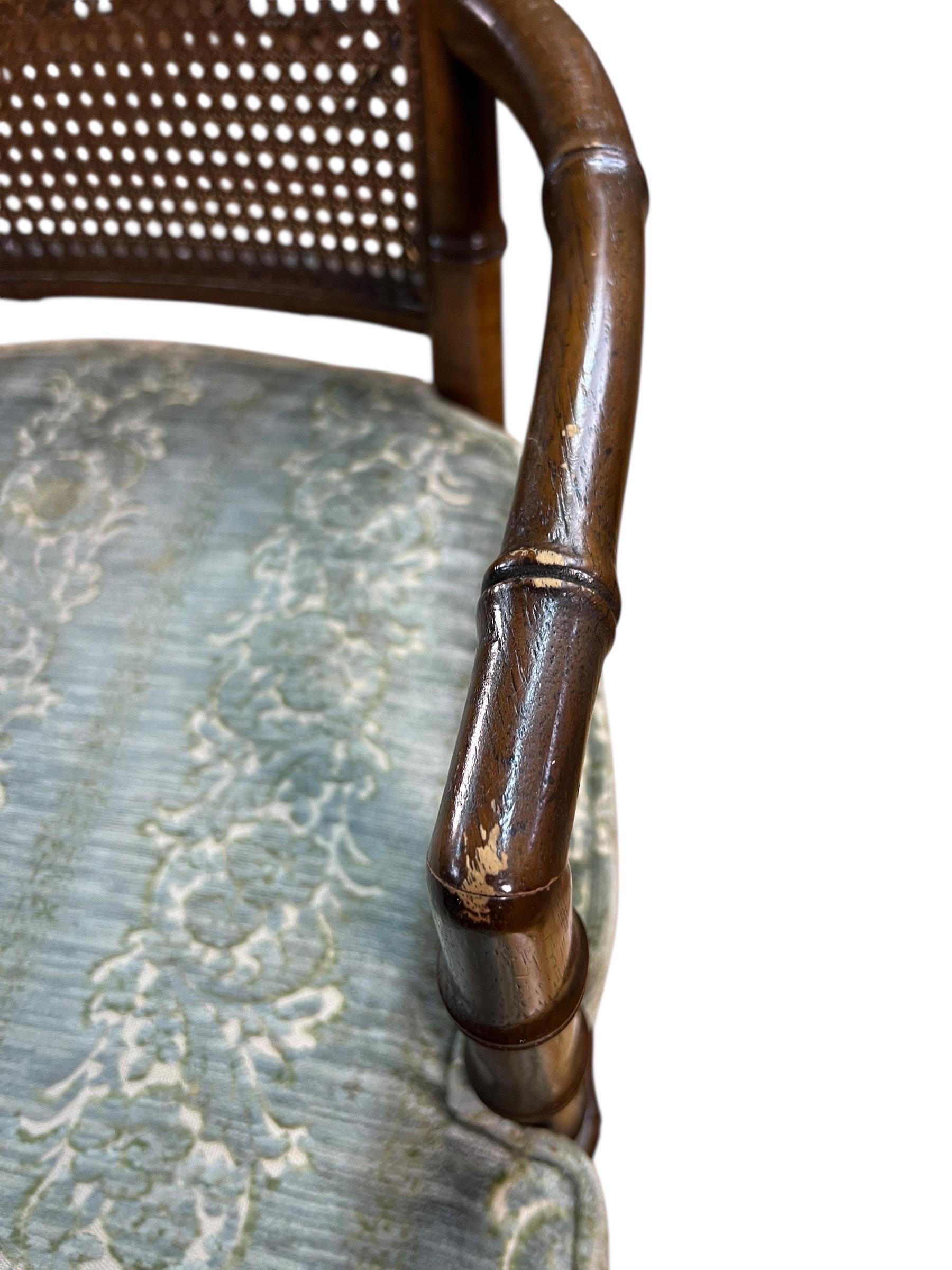 Vintage Massivholz hohe Rückenlehne Faux Bambus Esszimmerstühle - Satz von 6 im Angebot 5