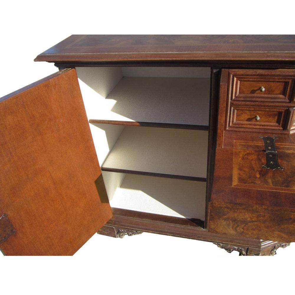 Vintage Solid Wood Italian Desk Secretary Credenza   For Sale 1