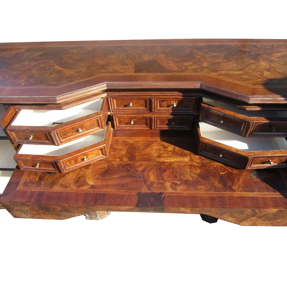 Vintage Solid Wood Italian Desk Secretary Credenza   For Sale 4