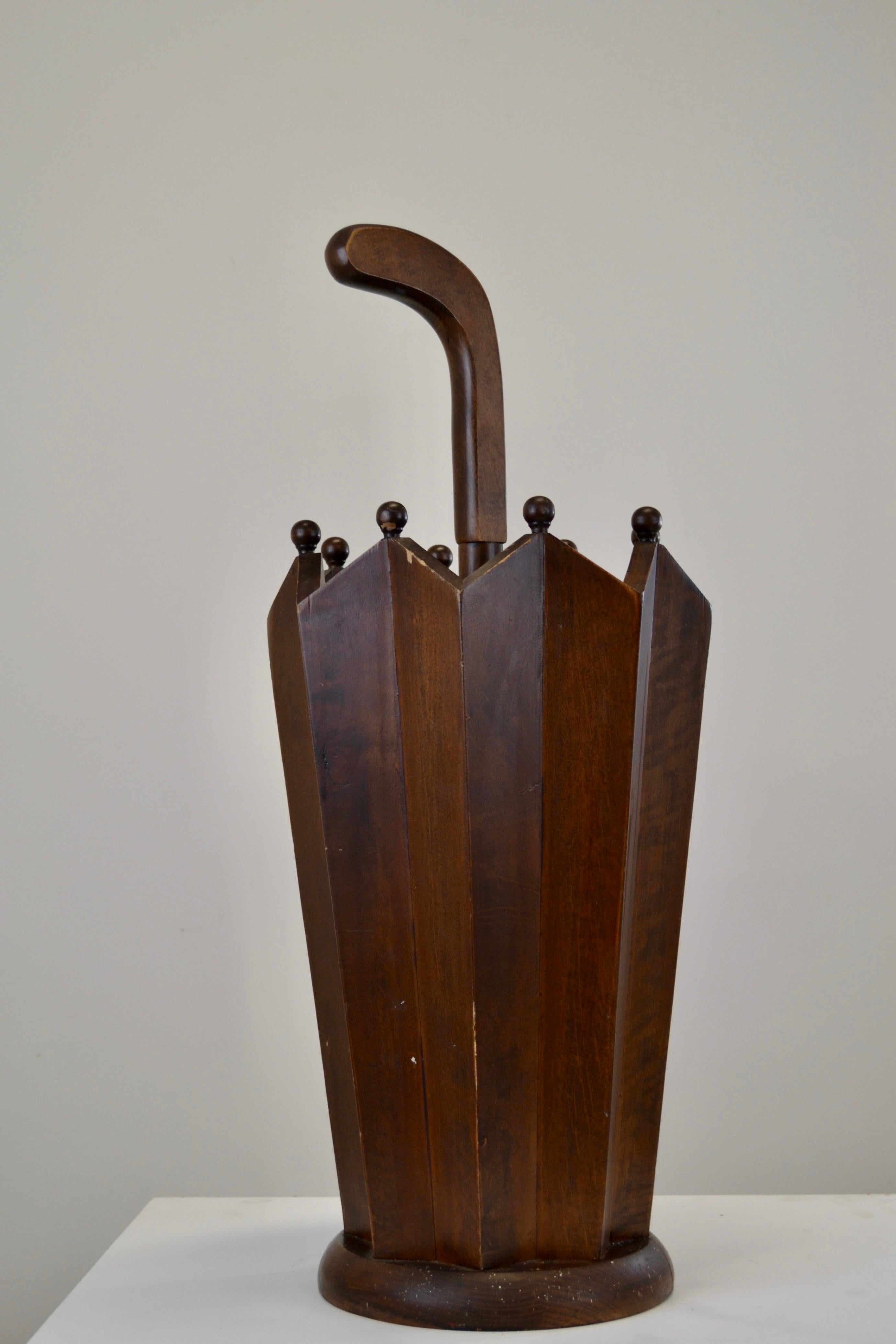 Vintage Massivholz Umbrella Stand aus den 1950er Jahren -  Frankreich (Mitte des 20. Jahrhunderts) im Angebot