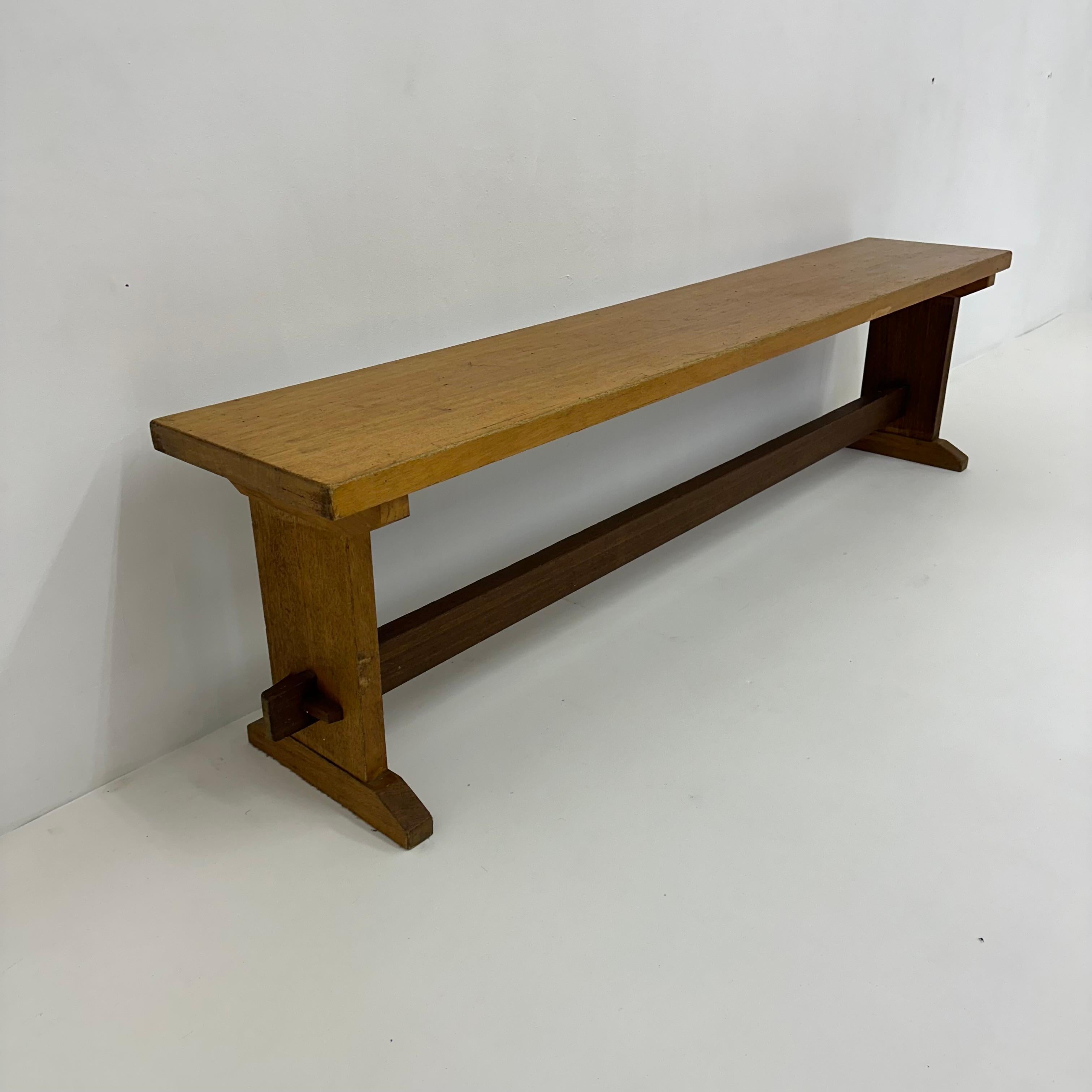 Banc vintage en bois massif, 1970 en vente 8
