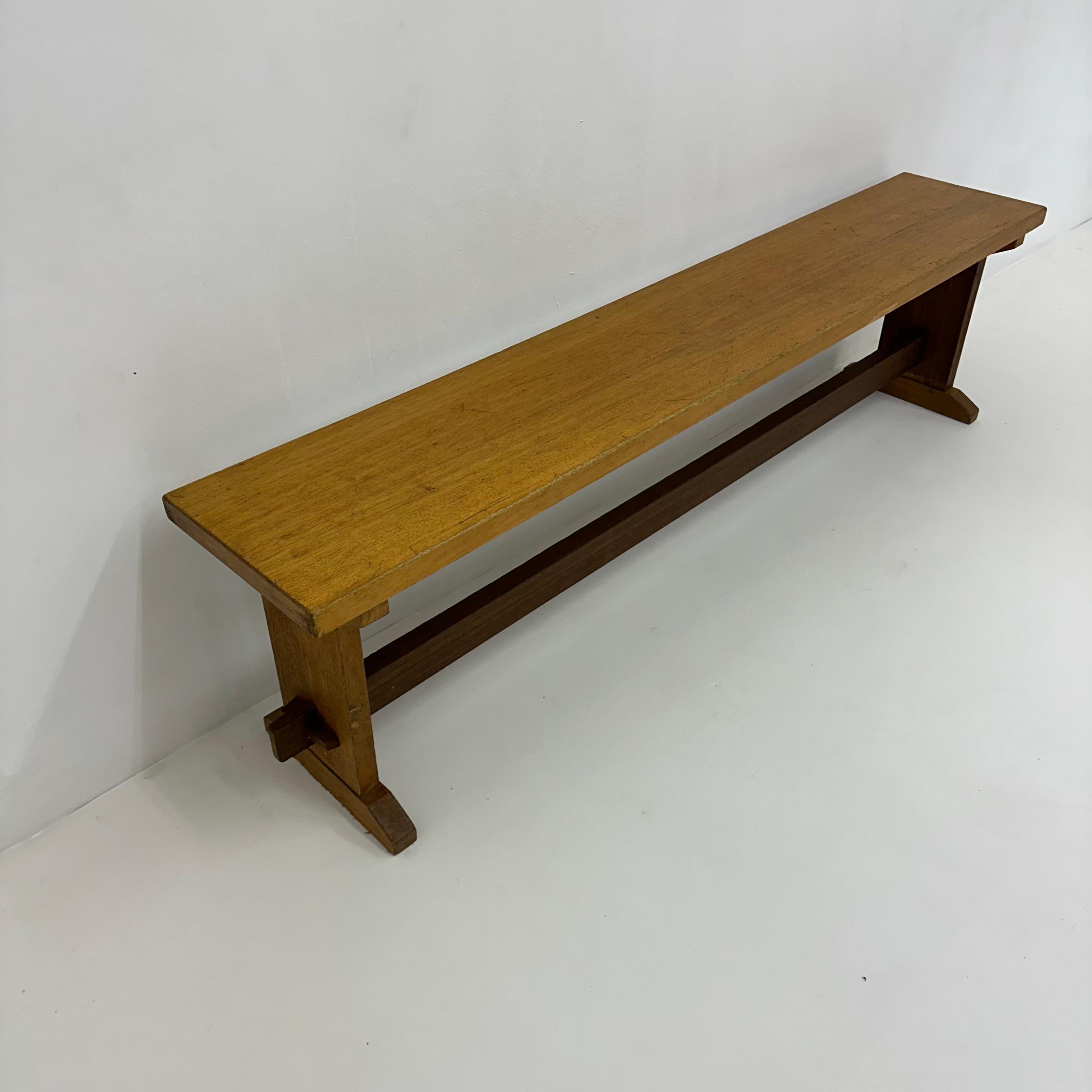 Banc vintage en bois massif, 1970 en vente 9