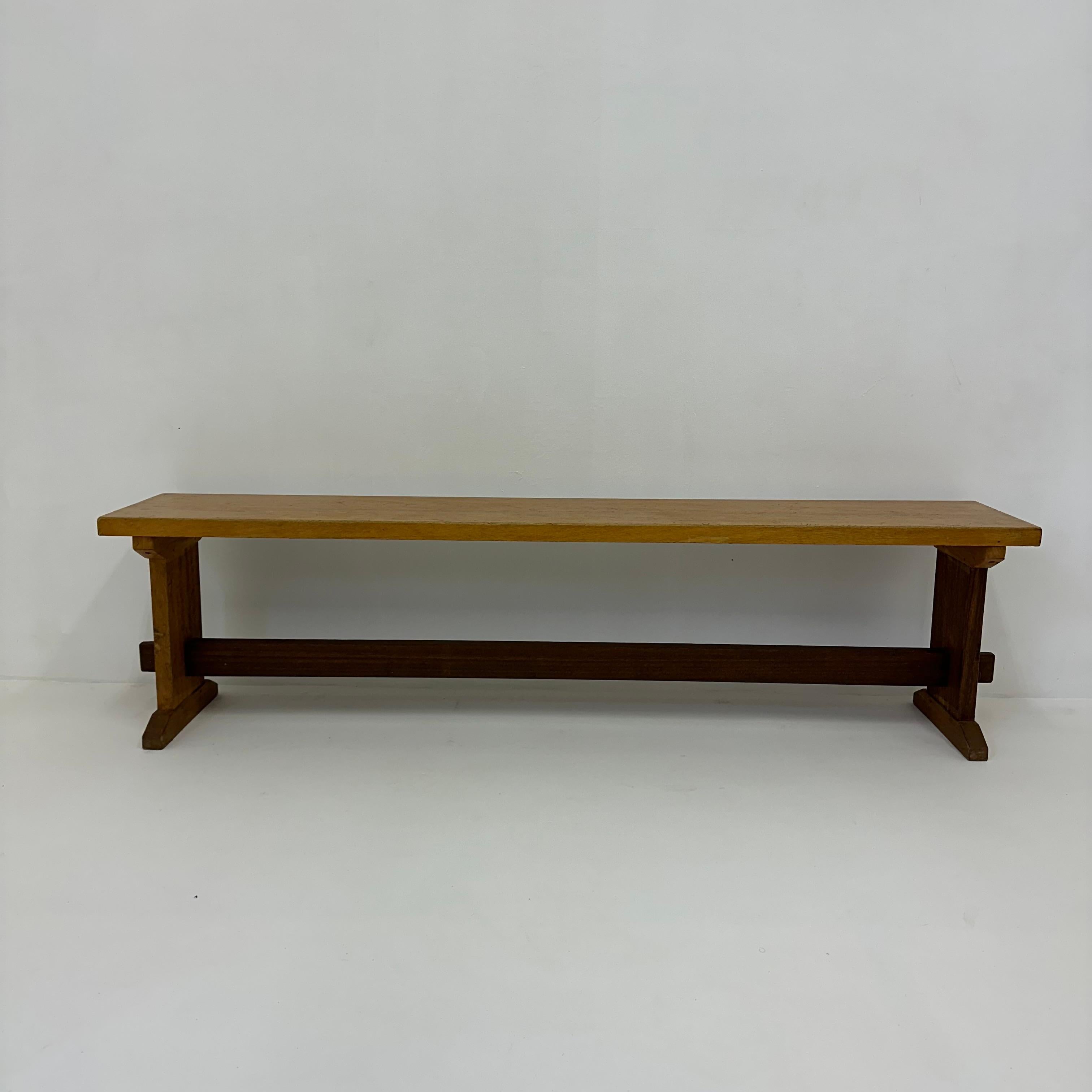Bois Banc vintage en bois massif, 1970 en vente