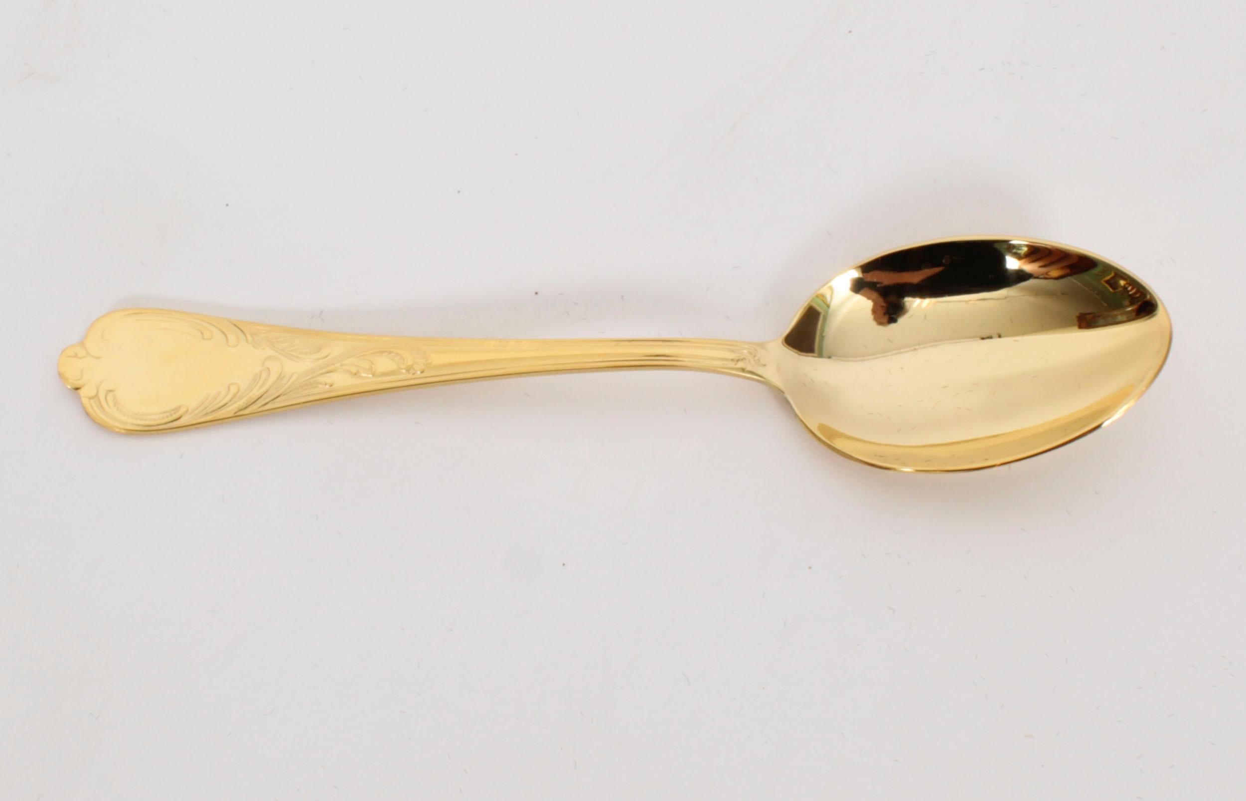 Vintage Solingen German 123 Piece Gold Plated Canteen Cutlery Late 20th Century  For Sale 4