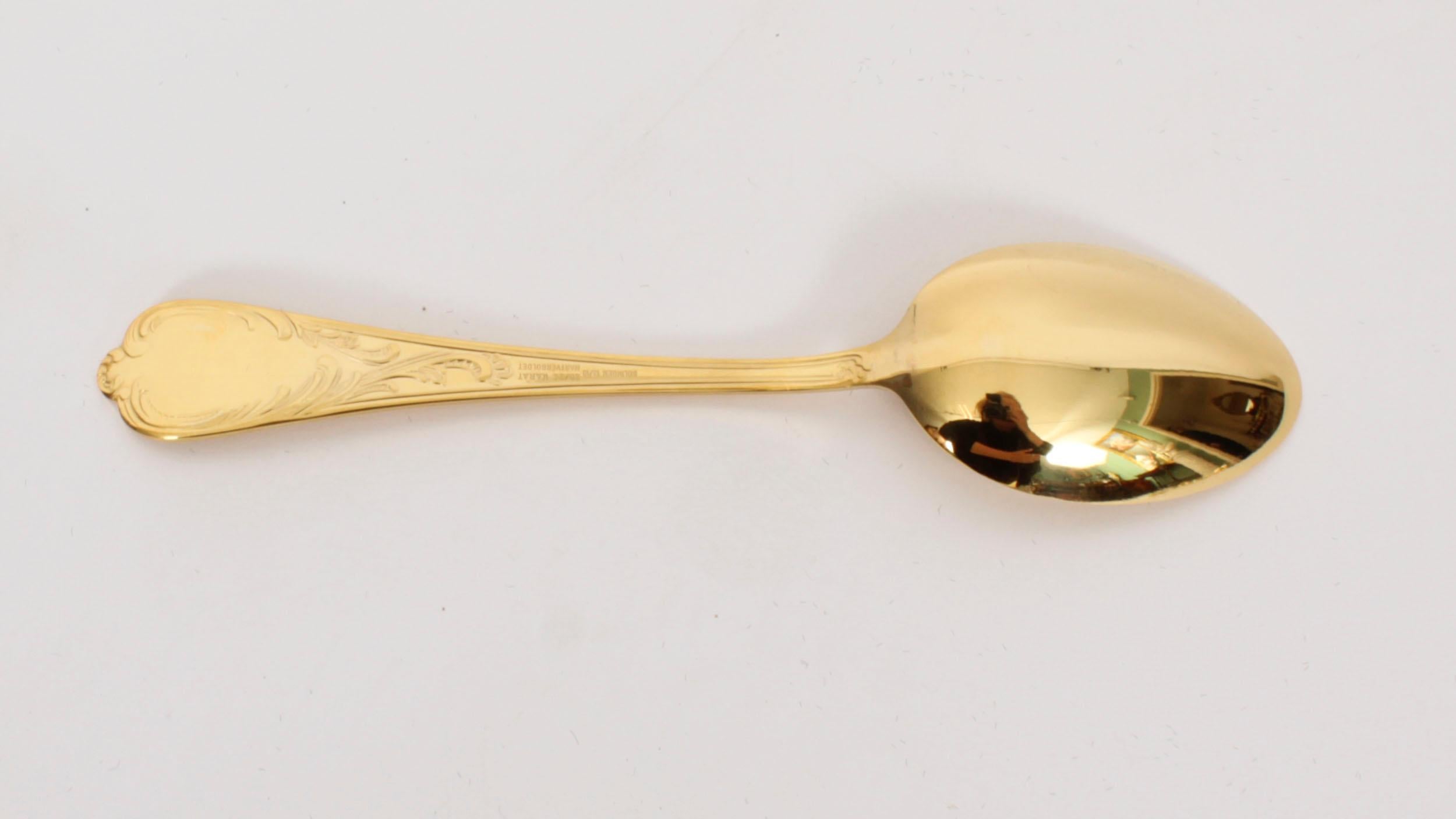 Vintage Solingen German 123 Piece Gold Plated Canteen Cutlery Late 20th Century  For Sale 5