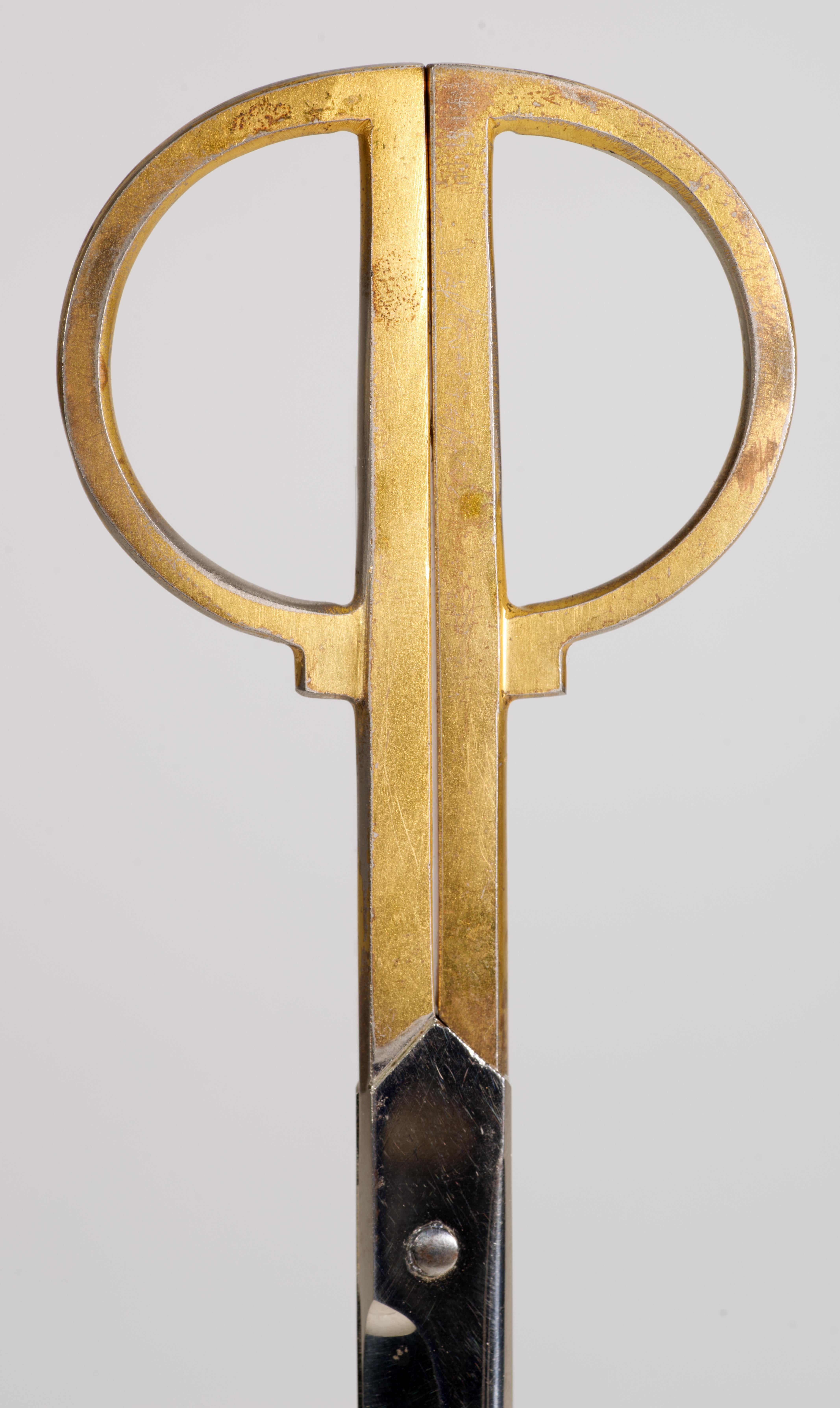 Brass Vintage Solingen German Scissors and Letter Opener, Arts and Crafts Decor For Sale