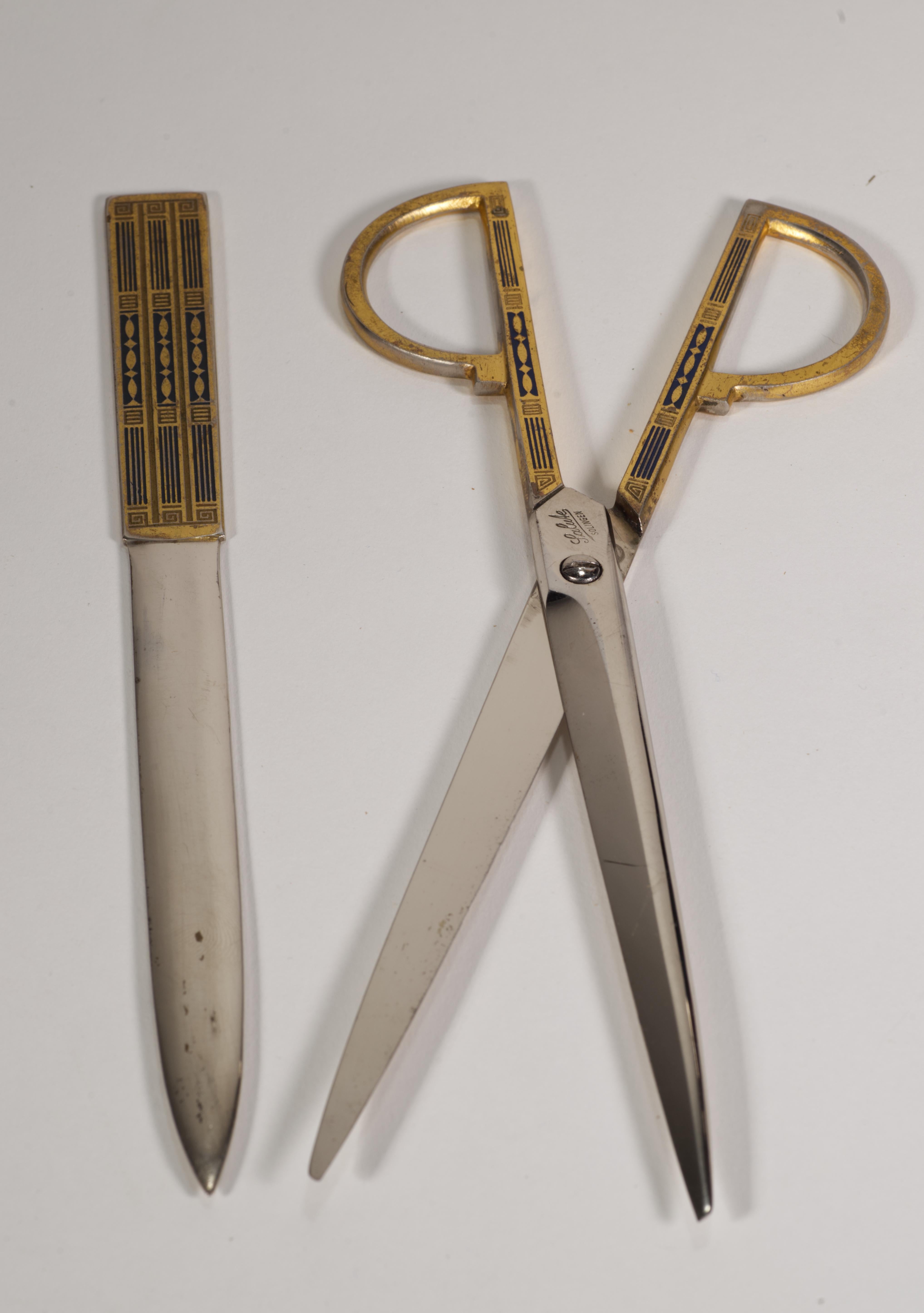Vintage Solingen German Scissors and Letter Opener, Arts and Crafts Decor For Sale 2