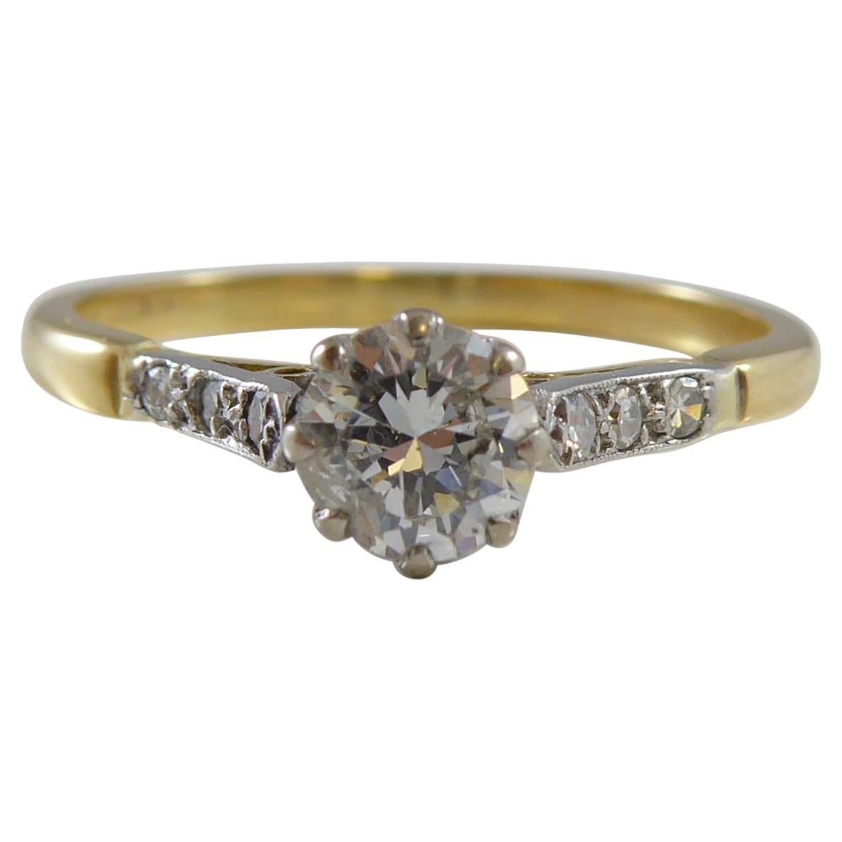 Vintage Solitaire Diamond Engagement Ring, Circa 1950s/1960s
