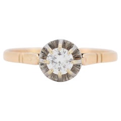 Vintage Solitär in Platin und Gold mit VVS-Diamanten F/G - Circa 1970