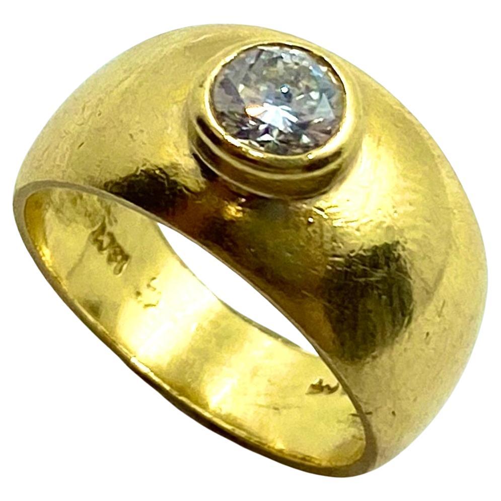 Vintage Solitär-Ring 18 Karat Gold Diamantring