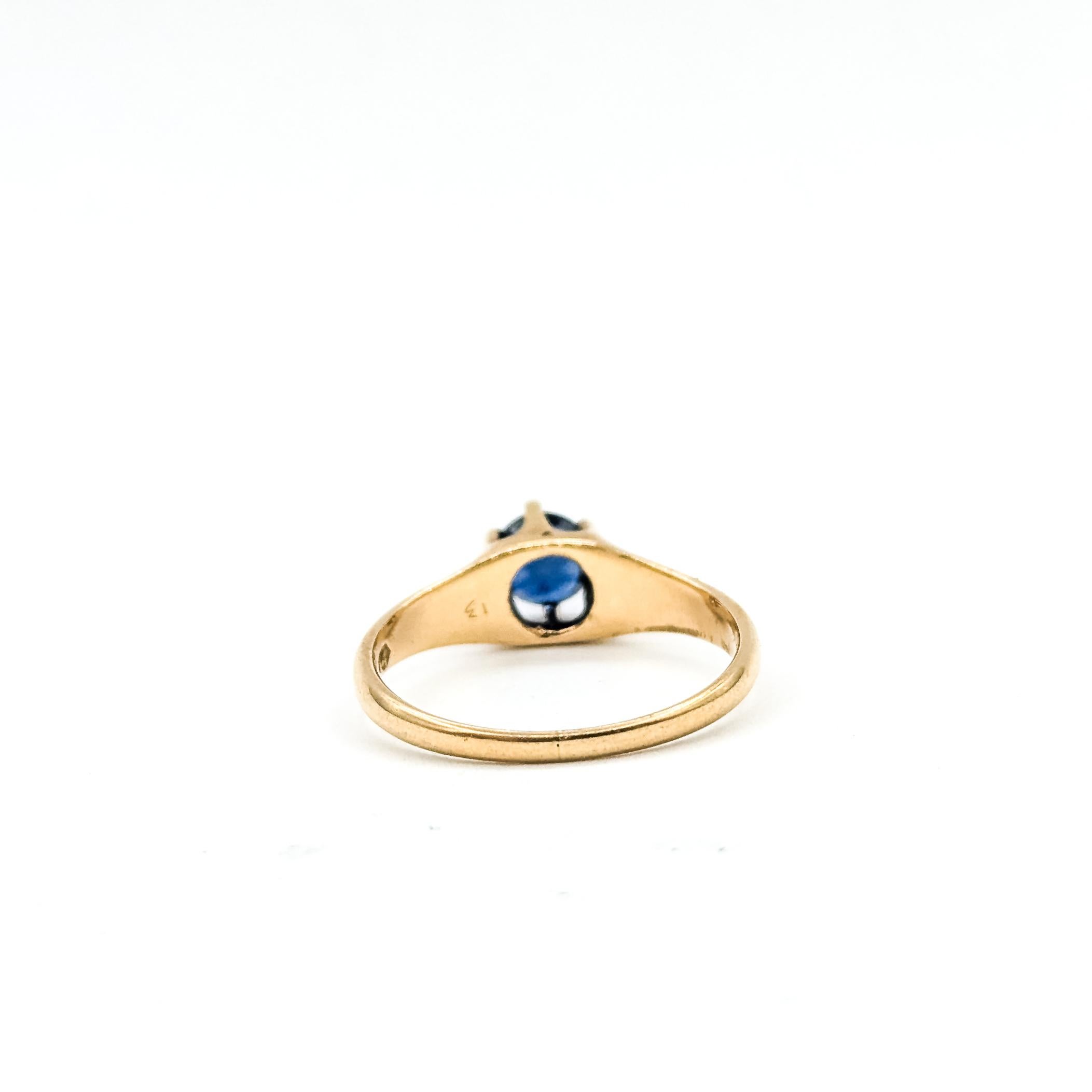Vintage Solitär Saphir Ring in 14k Gelbgold im Angebot 2