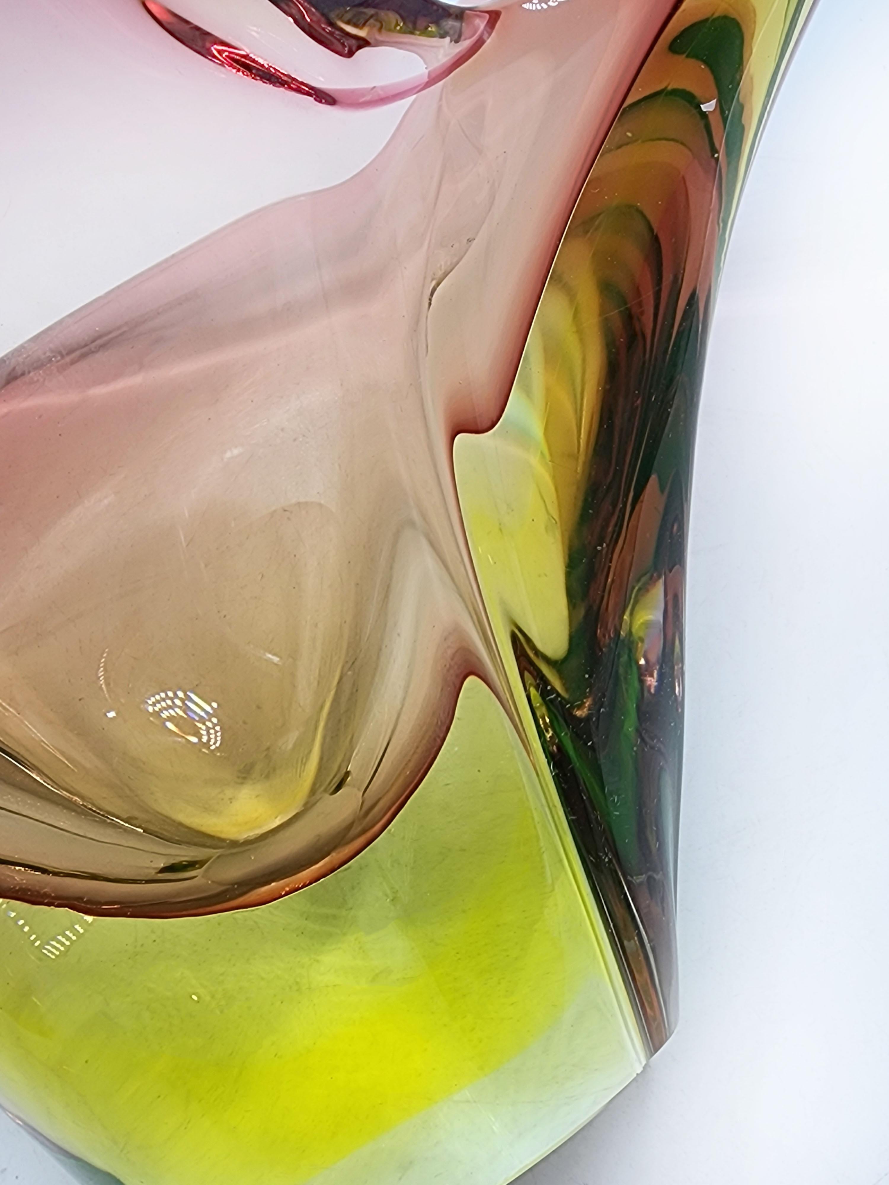 Fait main Centre de table italien en verre Sommerso des années 60 en vente