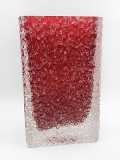 Vintage Sommerso Italiano crackled glass vase