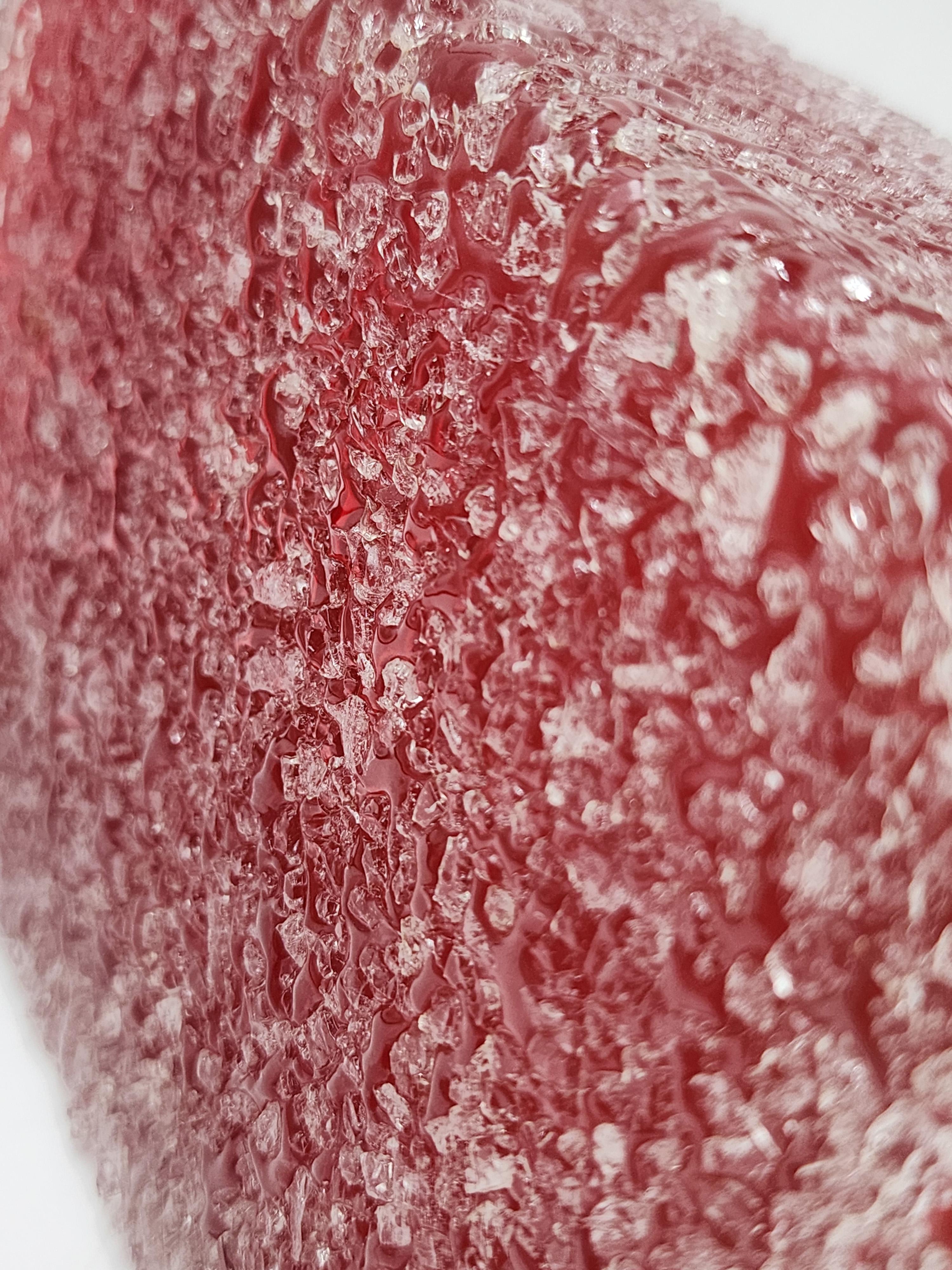 Fatto a mano Vaso in vetro crepato Sommerso Italiano d'epoca in vendita