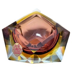 Vintage "Sommerso" Murano Glass Bowl/Paperweight in the Style of Flavio Poli