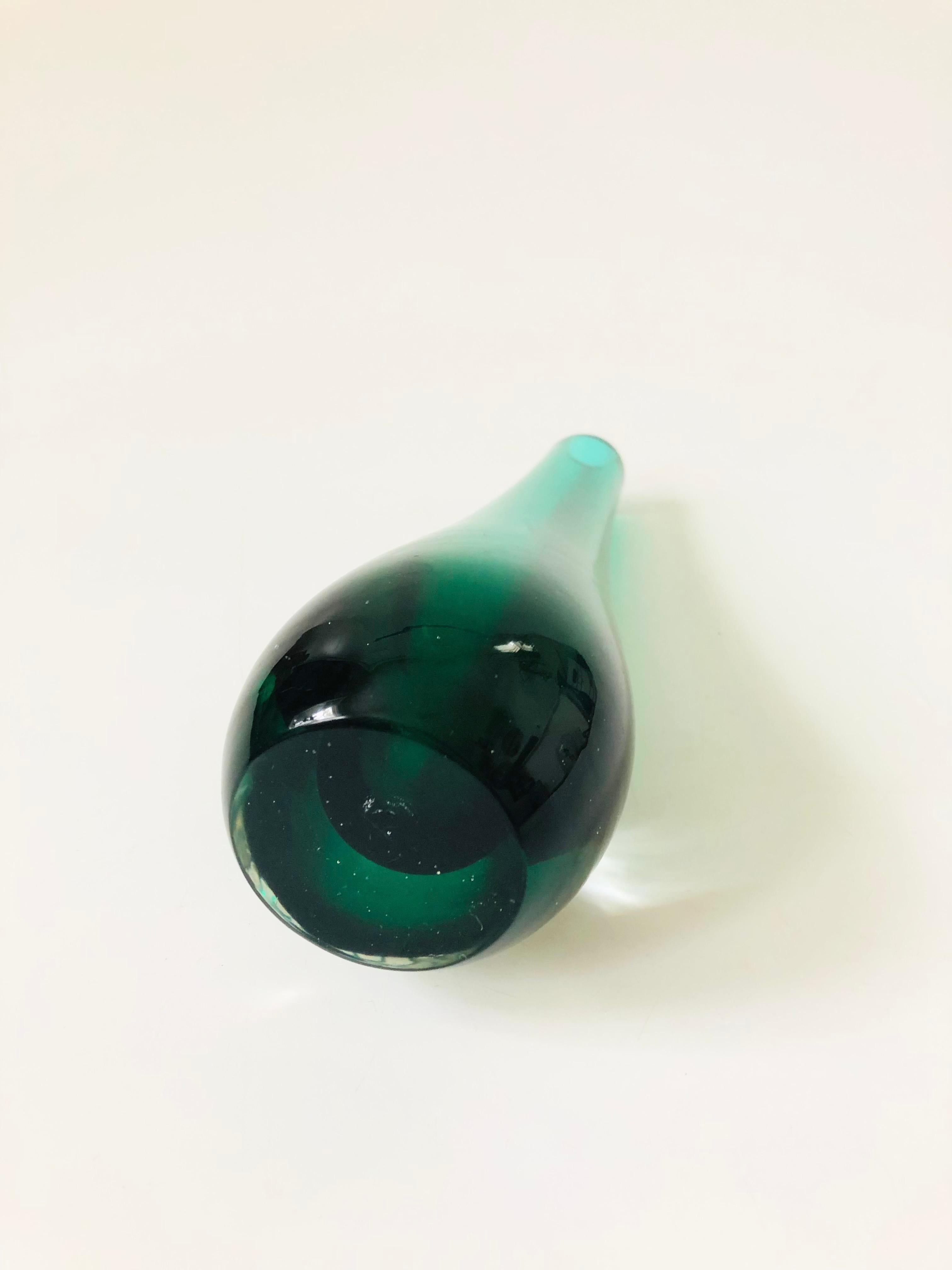 20th Century Vintage Sommerso Murano Style Art Glass Teardrop Vase