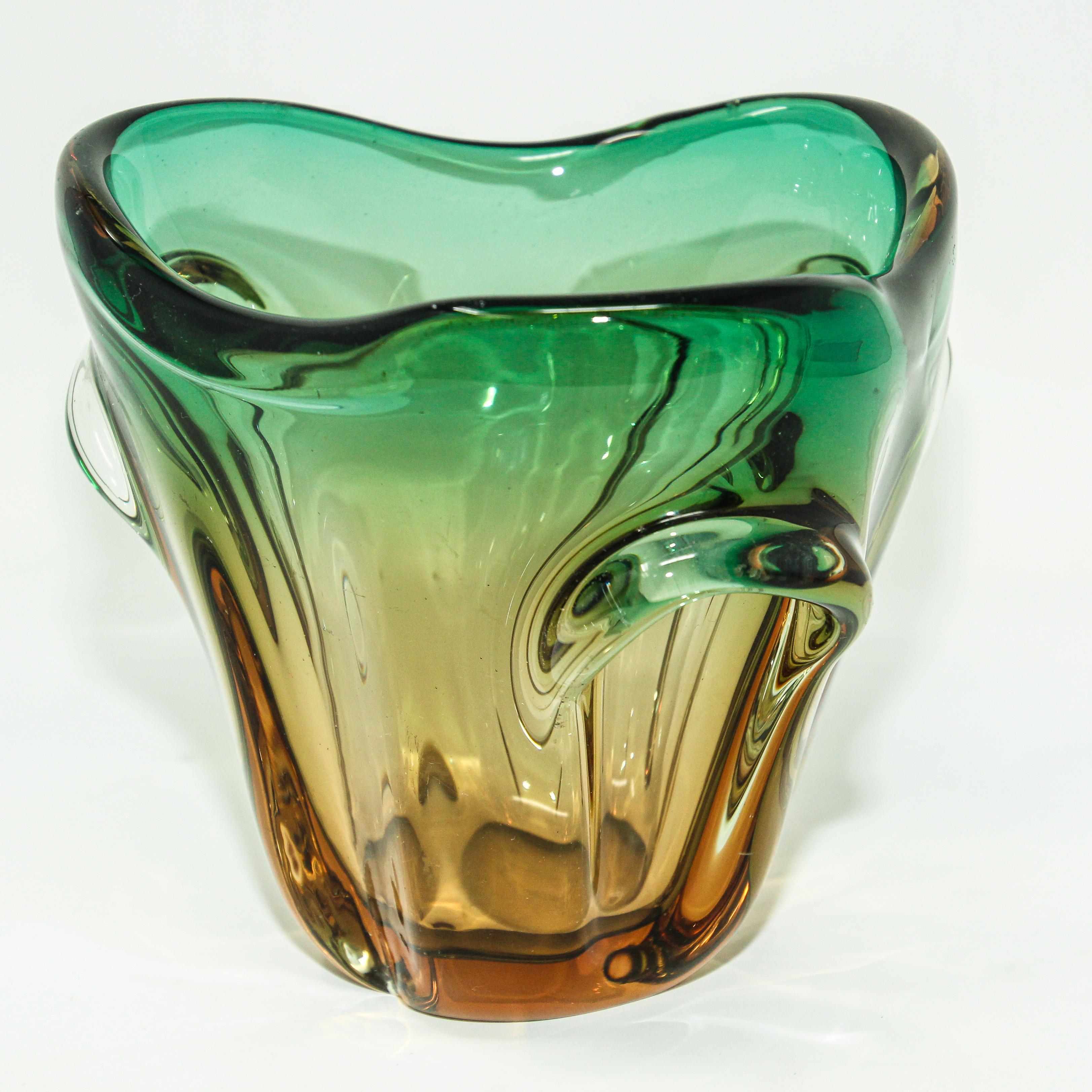 Hand-Crafted Vintage Sommerso Murano Vase Ice Bucket