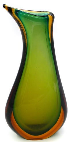 Vintage "Sommerso" 'Untergetaucht' Murano-Glasvase von Flavio Poli, Ende 1900