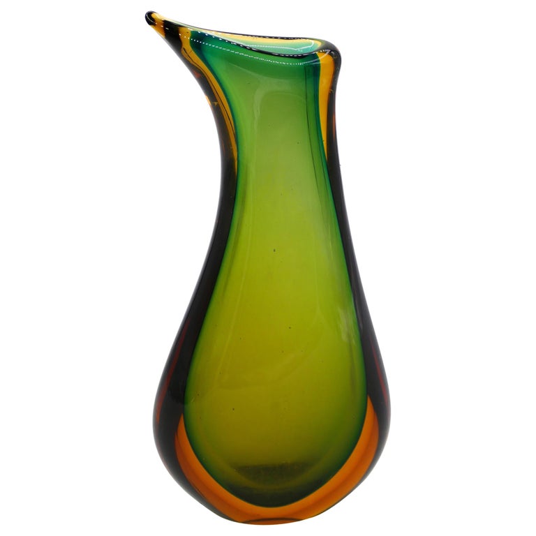 Vintage Sommerso Submerged Murano Glass Vase By Flavio Poli Late 1900 At 1stdibs