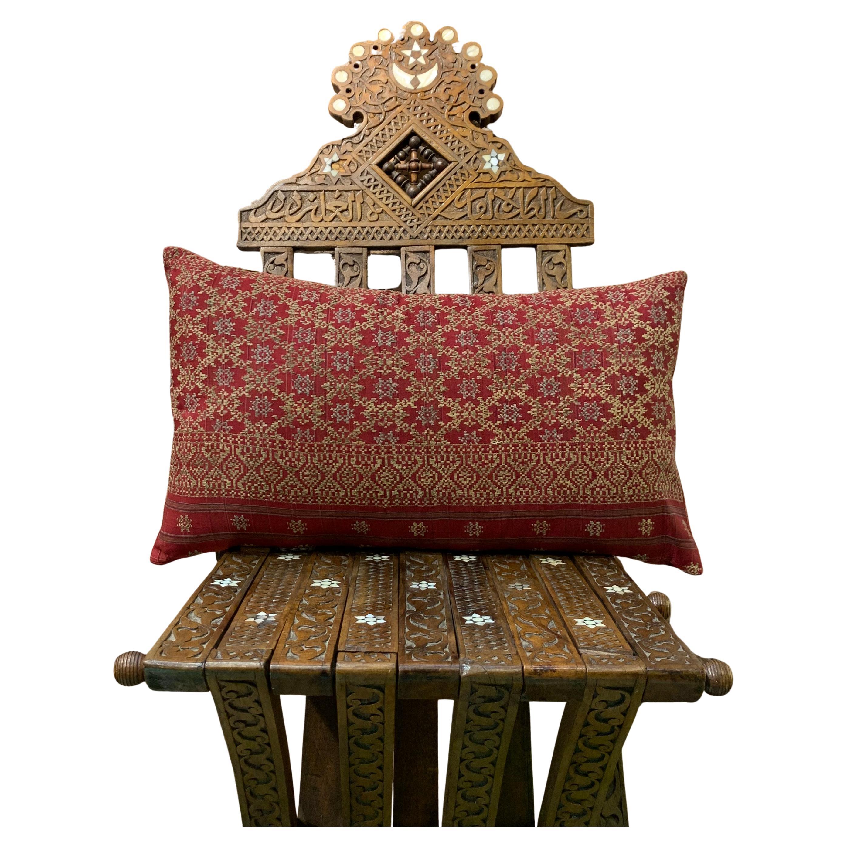 Copricuscino Songket vintage con retro in velluto di seta in vendita