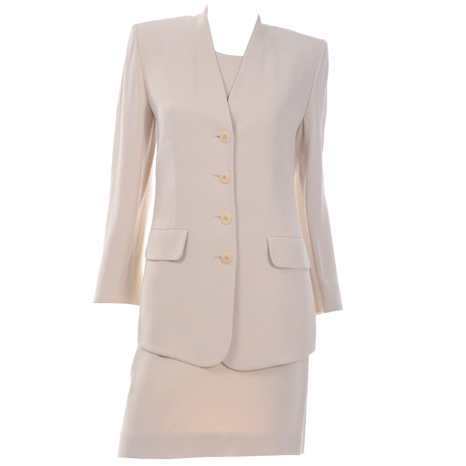 Vintage Sonia Rykiel 3 Piece Blazer Jacket Sleeveless Top & Skirt Suit