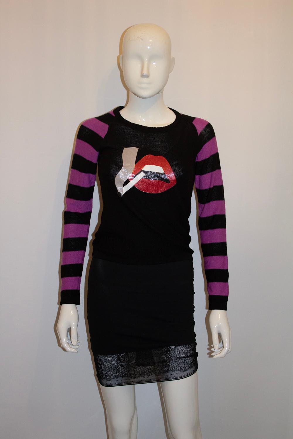 Vintage Sonia Rykiel Zigarettenpullover (Schwarz) im Angebot