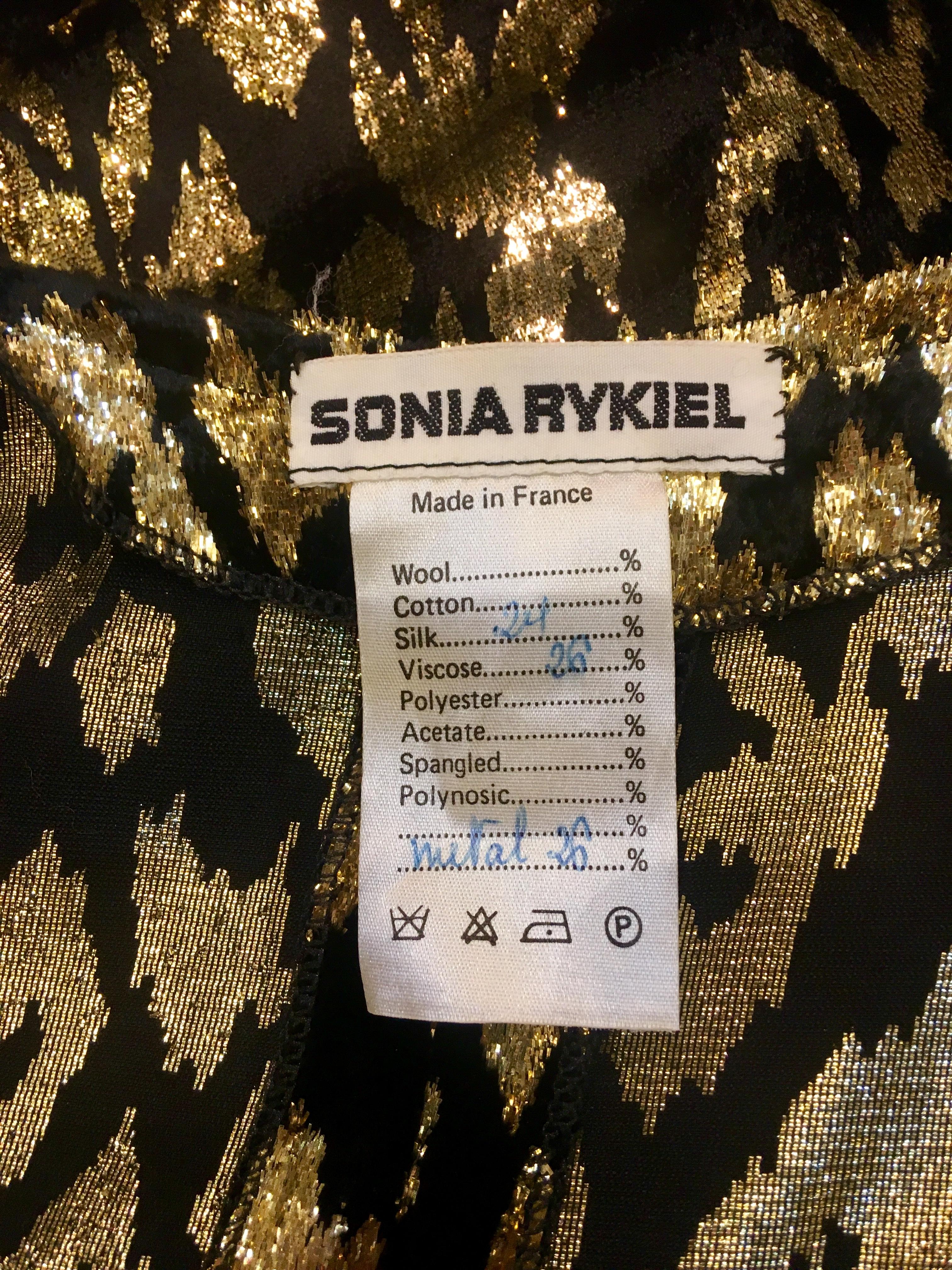 1980's Sonia Rykiel France Evening Wear Lightweight Silk Velvet Lame Duster  For Sale 9