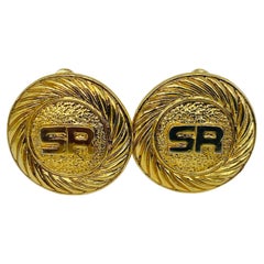 Retro Sonia Rykiel Gold Plated Clip On Earrings 1980s