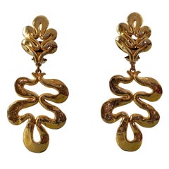 Vintage SONIA RYKIEL Leaves Dangling Earrings