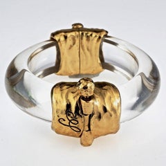 Vintage SONIA RYKIEL Lucite Modernist Cuff Bracelet
