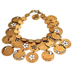 Vintage SONIA RYKIEL Openwork Disc Bib Necklace