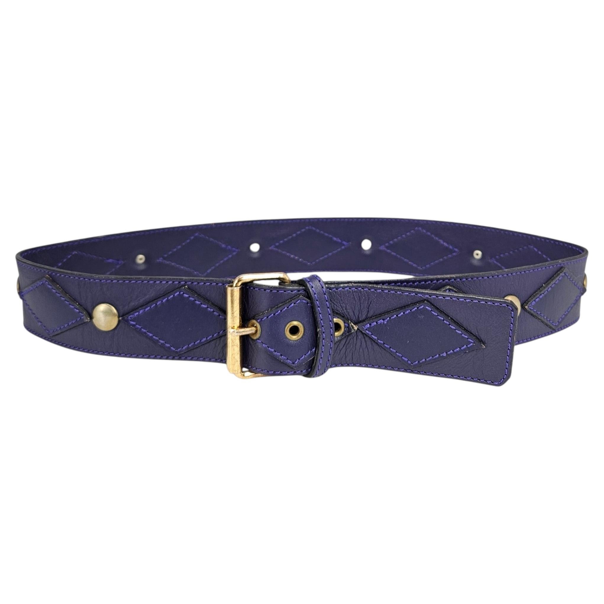 Vintage Sonia Rykiel Purple Stud Belt