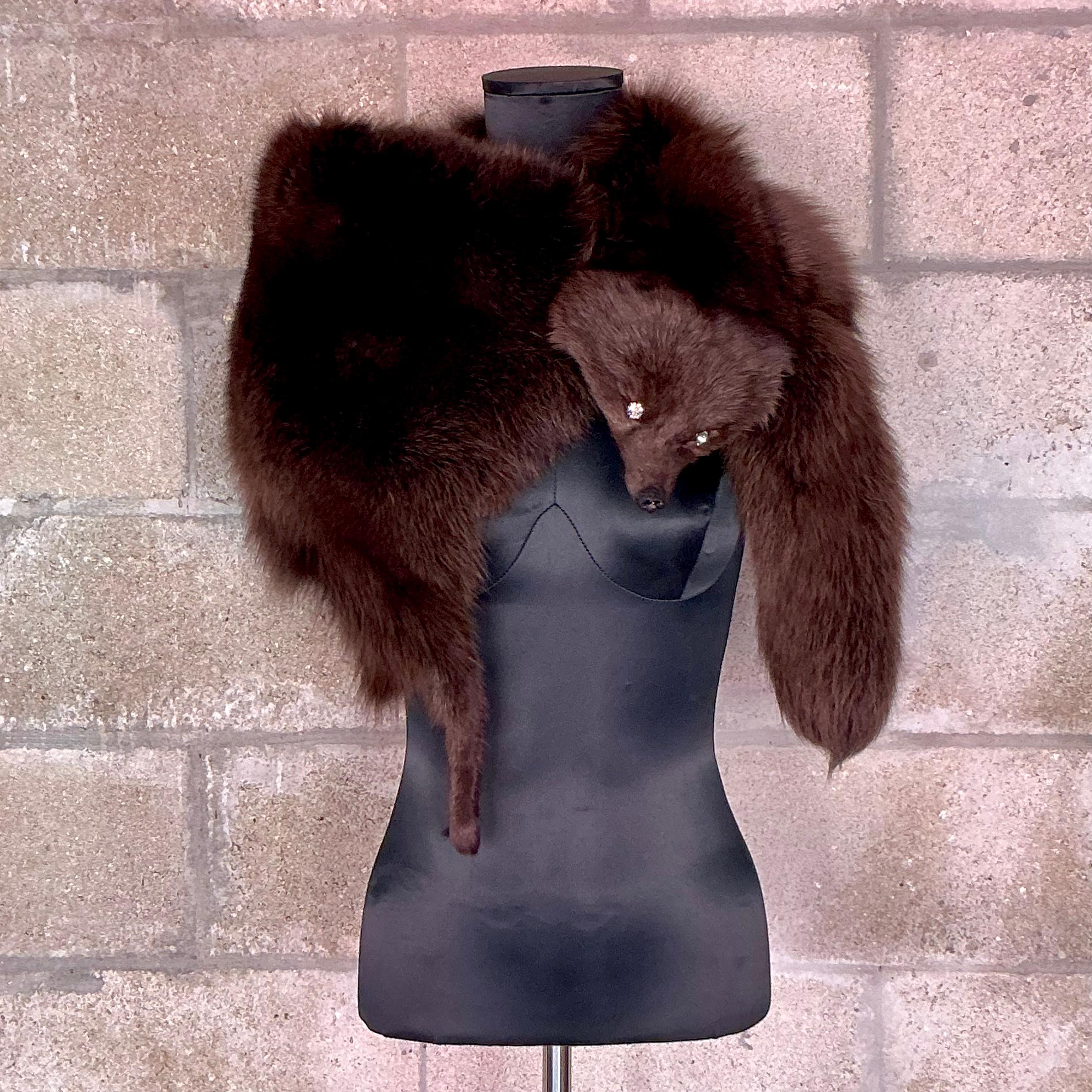 Vintage Sonia Rykiel Shadow Fox Stole In Good Condition For Sale In Lake Worth Beach, FL