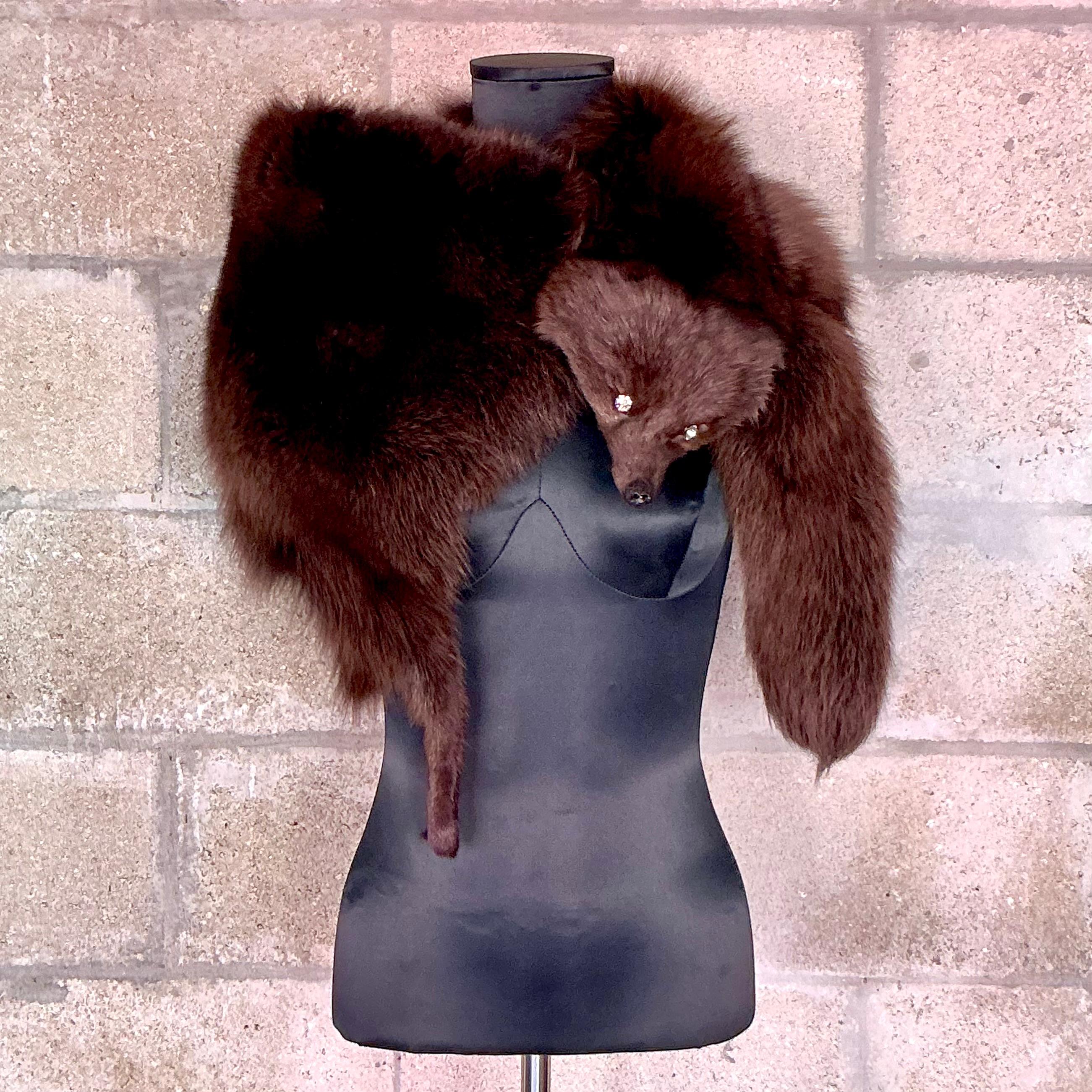 Women's or Men's Vintage Sonia Rykiel Shadow Fox Stole For Sale