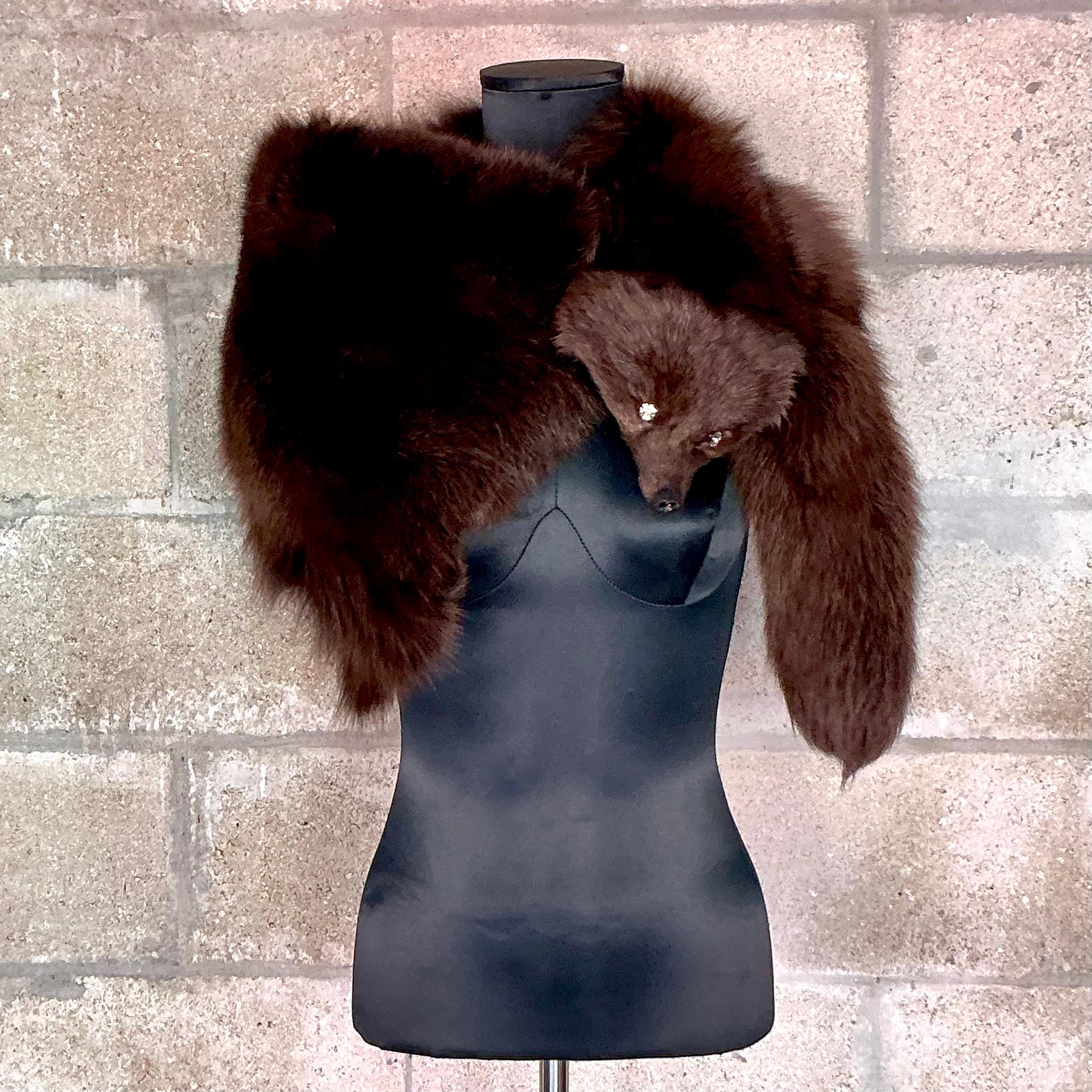 Vintage Sonia Rykiel Shadow Fox Stole For Sale 1