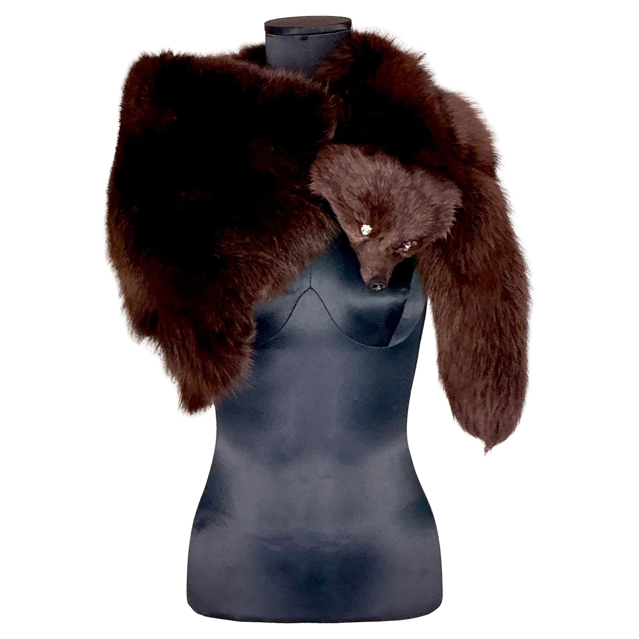 Vintage Sonia Rykiel Shadow Fox Stole For Sale