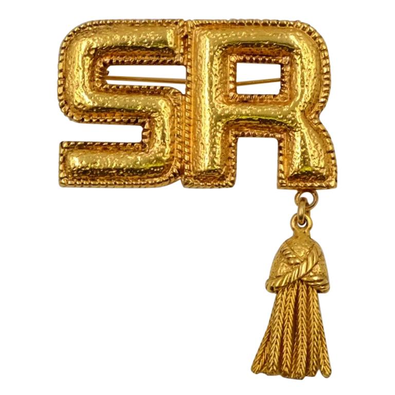 Vintage Sonia Rykiel SR Brooch 1990's For Sale