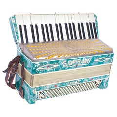 Retro Sopranini III Piano Accordion with Green Pearl Finish