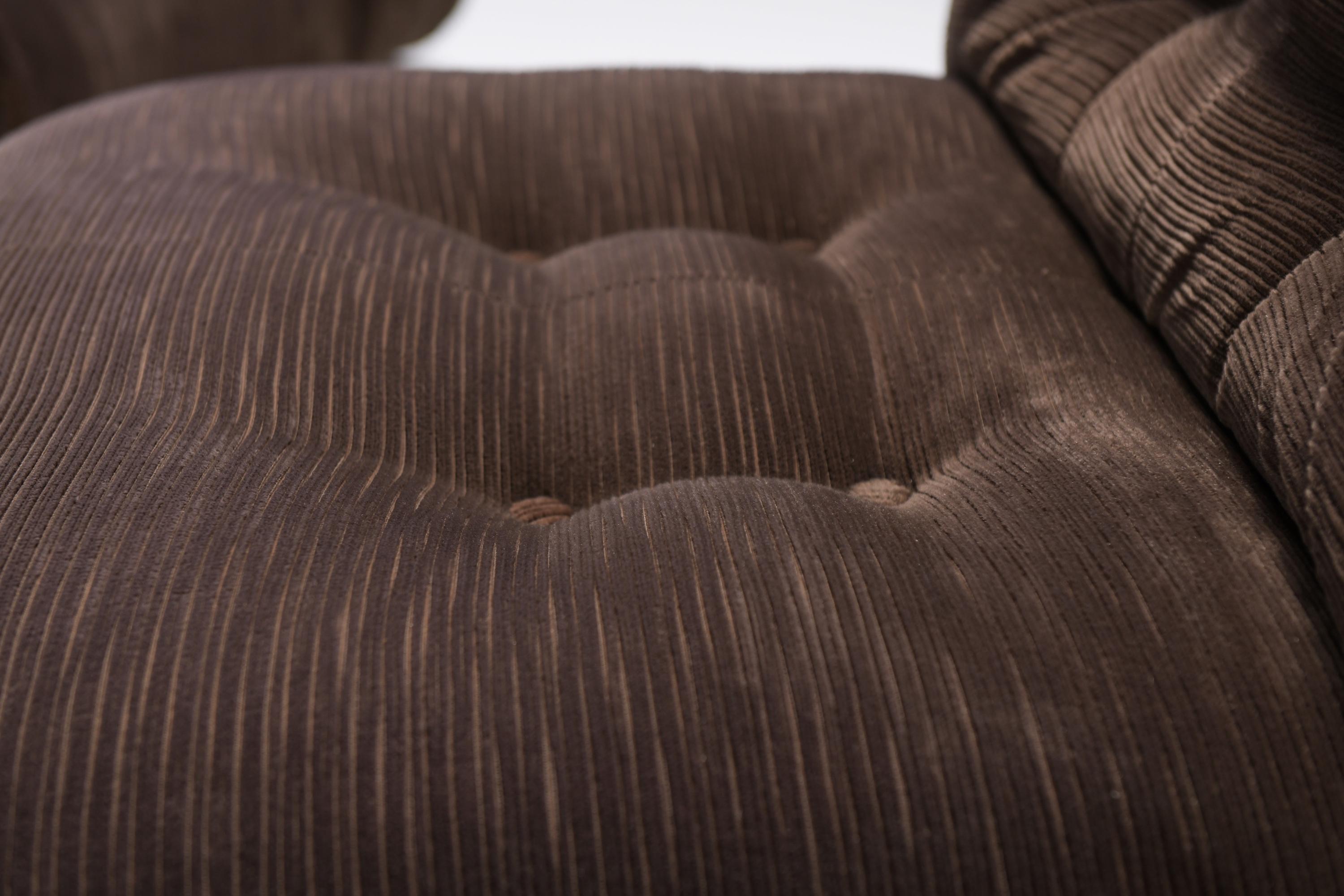 Vintage Soriana set in brown corduroy by Afra e Tobia Scarpa for Cassina 13