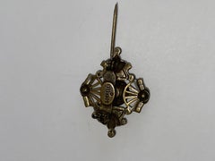 Vintage Sorrelli Victorian Revival Brooch Antiqued Brass Crystal Rhinestone Pin