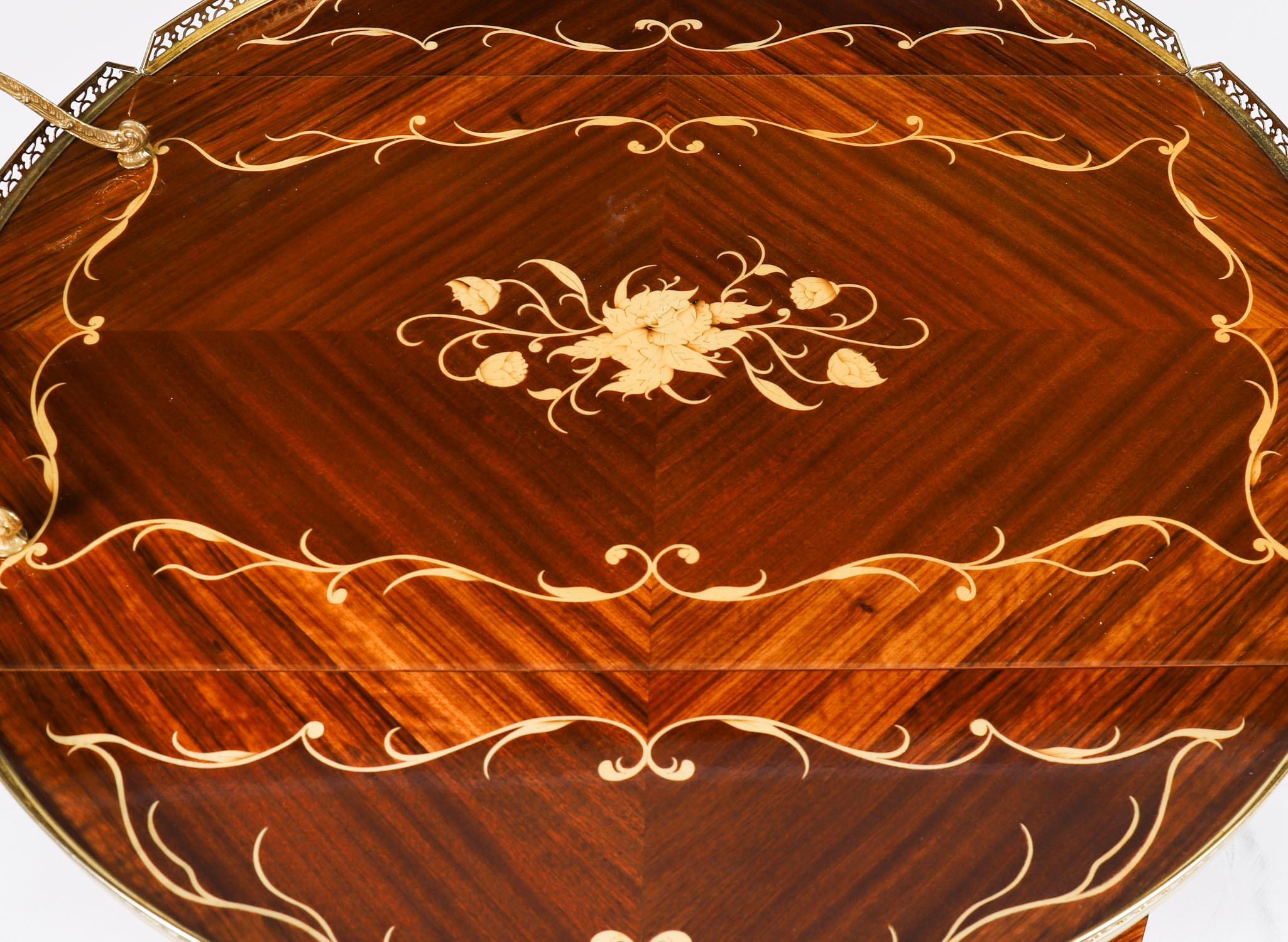 Carrello portabevande d'epoca in intarsio sorrentino della metà del XX secolo in vendita 4