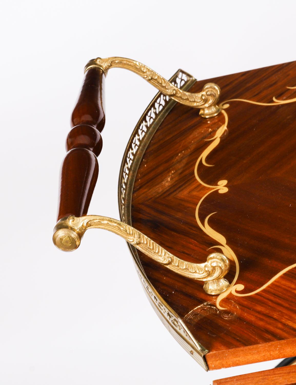 Carrello portabevande d'epoca in intarsio sorrentino della metà del XX secolo in vendita 8