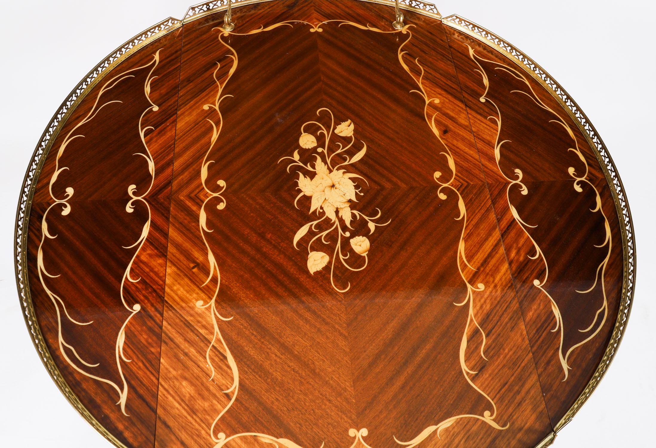 Carrello portabevande d'epoca in intarsio sorrentino della metà del XX secolo in vendita 3